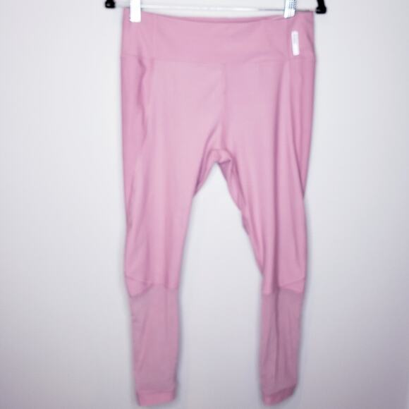 RBX Pink Athletic Workout Leggings with Mesh Panels Size Large - Picture 1 of 7
